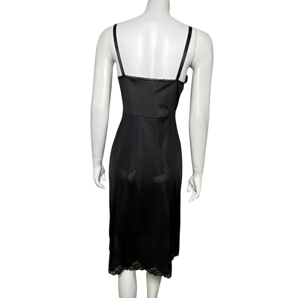 Shadowline Black Full Slip Dress Size 34 Tall Lace Trim Nylon Adjustable Straps - Picture 5 of 7